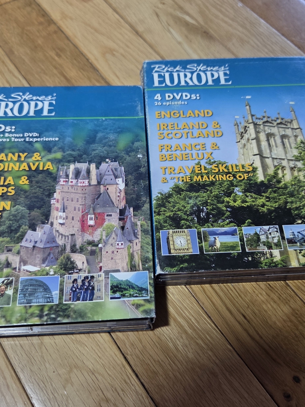 Rick Steves' Europe 4-DVD Set  × 2- Blue Travel Documentary Box